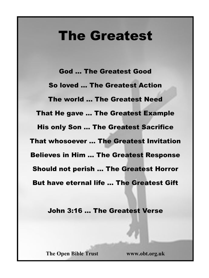 The Greatest - Meditation on John 3:16